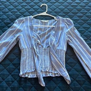 American Eagle front tie striped top